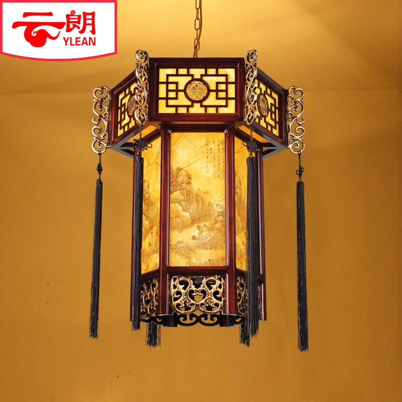Yunlang Chinese antique solid wood palace lamp Classical court lantern Teahouse hot pot shop Club Hotel project chandelier