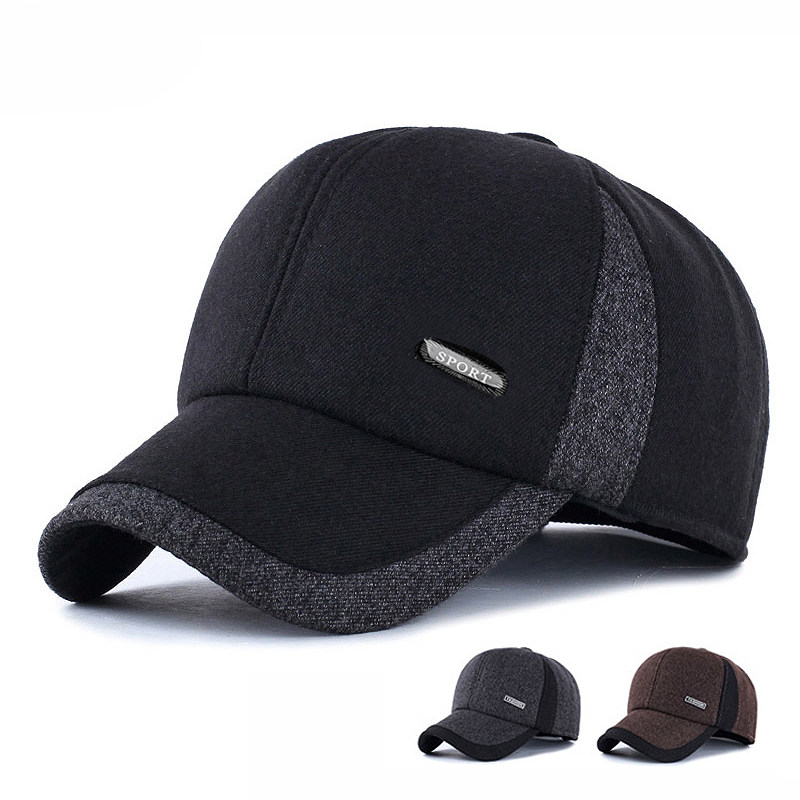 Autumn Winter Middle Aged warm Care Grandpa's Dad Hat Male Winter Elderly Duck Tongue Baseball Cotton Cap Middle Age