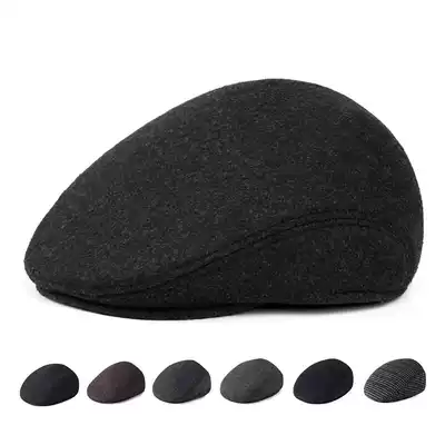 Middle-aged and elderly men's duck tongue hat winter thickened fedora hat forward hat ear protection warm hat winter grandfather hat