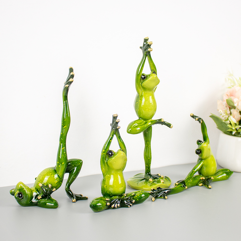 Yoga Frog Figurine Home Decor Enchanting Frog Office Desk Creative Quirky Lonely Frog Single Gift for Friend Birthday Present