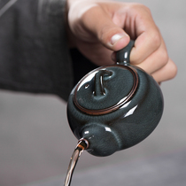 Weiwei celadon teapot single pot ceramic kung fu tea set bubble teapot large handmade with filter iron tire pot for home customization