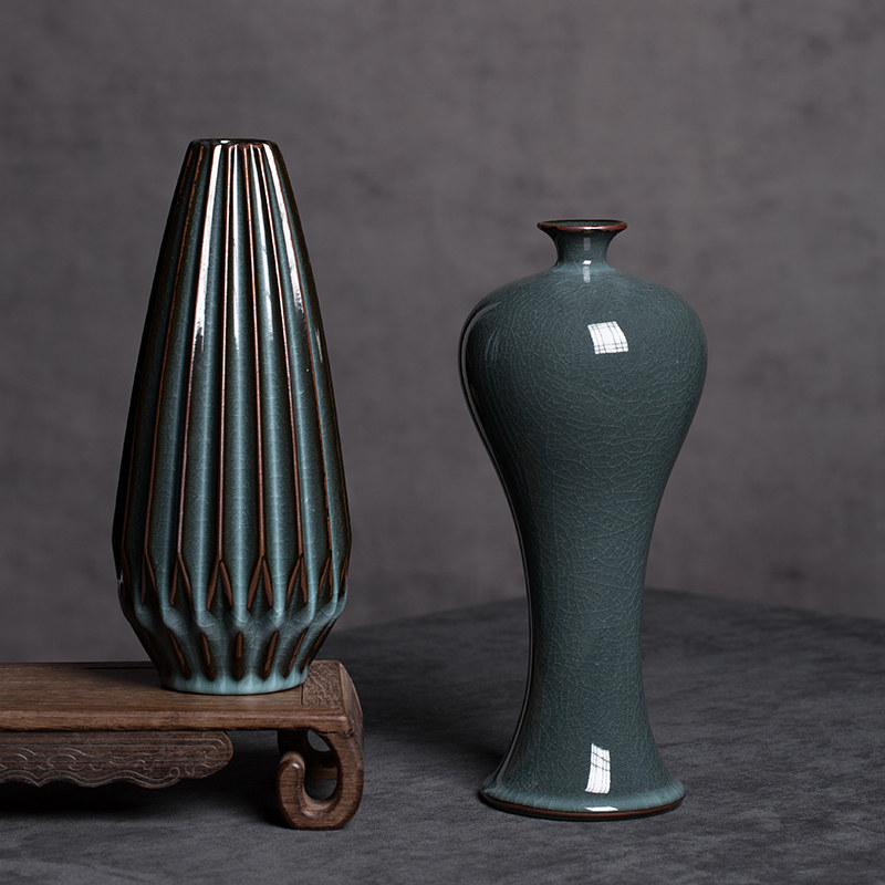 Dragon Quanqing Porcelain Black Beauty Beauty Beauty Drunken Craft Gifts Swing Accessories Living-room Flower Arrangement Swing Piece Decorations Hydroponic Porcelain Table Dried Flowers