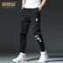 Mùa hè mới overalls xu hướng quần nam Quần skinny đen cá tính cotton giản dị quần thể thao nam quần - Quần tây thường quần kaki túi hộp Quần tây thường