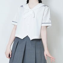  (Spot)Half-grid poem original plaid edging rabbit ears Western-style summer short shirt sailor collar