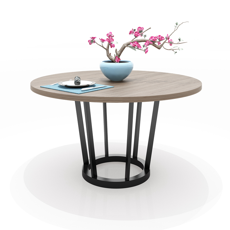 Bàn ăn và ghế đại dương kết hợp một bàn sáu ghế mới Trung Quốc tro tròn bàn hoàn chỉnh đặt nhà hàng gỗ và bàn ghế gỗ kệ trang trí phòng khách