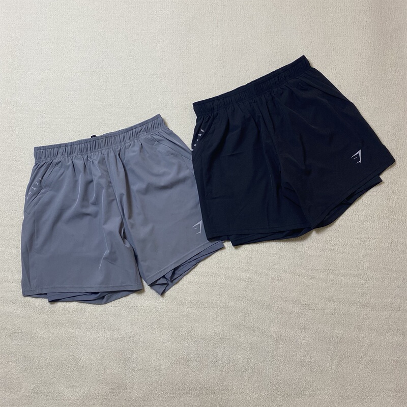 Gymshark Quick-Drying Sport 2-in-1 Sports Shorts Double-Layer Outdoor Loose Anti-Exposure Fitness Quarter Pants for Men Gymshark Quick-Drying Sport 2-in-1 Sports Shorts Double-Layer Outdoor Loose Anti-Exposure Fitness Quarter Pants for Men