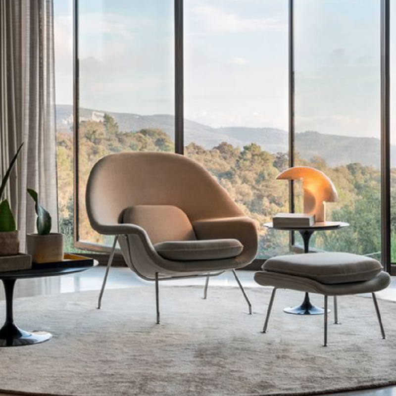 Nordic Single Sofa Chair Designer Creative Womb Chair Womb Chair Genuine Leather Light Luxury Lounge Deck Chair-Taobao