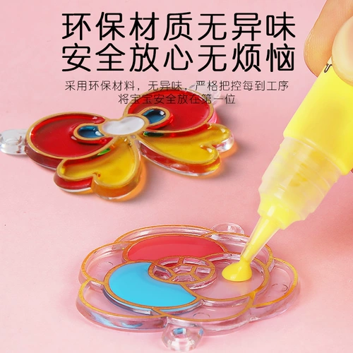 Клеевая картина, детский комплект, пигментированная стеклянная доска для рисования для контуринга, наклейки, без сушки в лампе, «сделай сам»