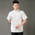 Trung niên cha cưới hè trang phục lễ hội áo đỏ ông nội retro phong cách quốc gia Tang phù hợp với áo sơ mi ngắn tay bộ dân tộc đẹp Trang phục dân tộc