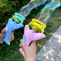  Shaking sound with the same childrens automatic bubble blowing machine Dolphin electric bubble gun large bubble in bubble parent-child interactive toy