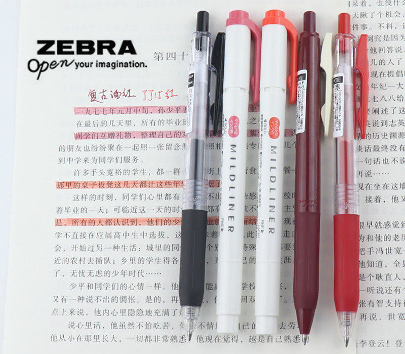 Japan ZEBRA Zebra JJ15 Retro WKT7 Handbill Suit Color Neutral Fluorescent Pen Day Student Stationery