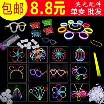 Glow stick accessories hairpin heart-shaped skull apple lantern bow three-joint fluorescent toys