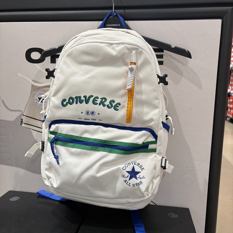 Converse Converse Backpack, Versatile Large-Capacity Letter-Printed School Bag for Students, Men and Women, 10026178-A03 Converse Converse Backpack, Versatile Large-Capacity Letter-Printed School Bag for Students, Men and Women, 10026178-A03