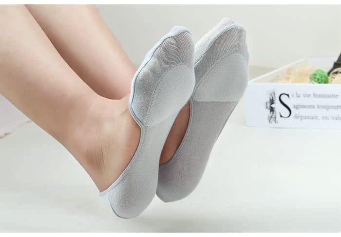 Bên siêu thấp nông miệng vớ thuyền nữ bông mùa hè bên siêu vô hình vớ duy nhất giày bông phụ nữ vớ silicone không trượt