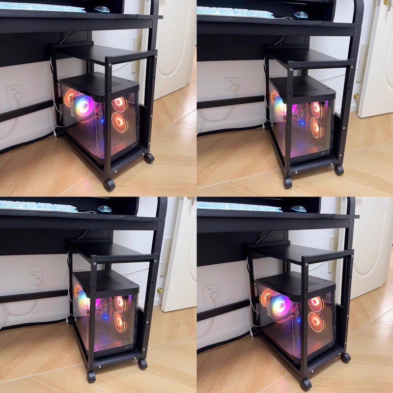 Desktop Computer Host Stand, Case Storage Rack, Mobile Gaming Room Decoration, Side Table Cart, Storage Rack, Placement Cabinet
