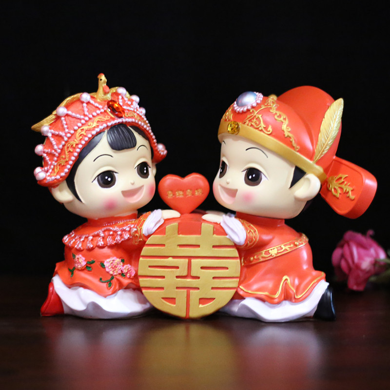 Wedding gift couple doll wedding room living room bedroom wedding decoration creative wedding doll resin pair