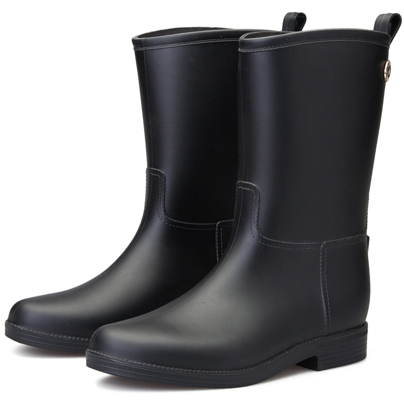 New Rain Shoes Rain Boots Woman Spring Summer High Cylinder Waterproof Set Shoes Women's Fashion Rubber Shoes Non-slip Abrasion Resistant Water Shoe Shoes Women