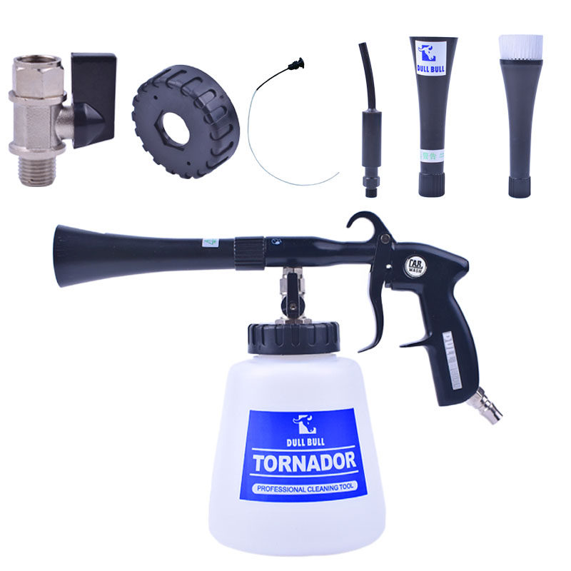 Tornado Interior Cleaner Pneumatic Bearings With Hairbrush Blowing Car Ceiling High Pressure Dry Cleaning Gun Car Wash Tool-Taobao
