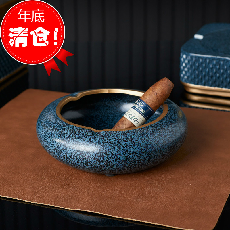 American retro ceramic uncovered ashtray creative personality fashion trend practical tea table simple cigarette tray Nordic