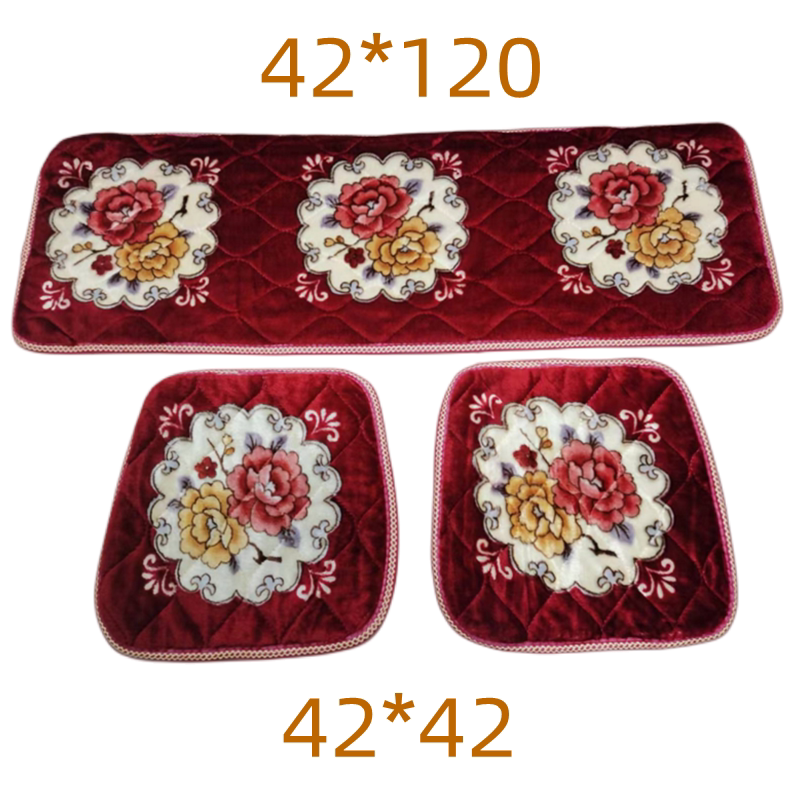 Old generation scooter three-piece set cushion blanket velvet car tram cushion universal autumn and winter butt thickening pad