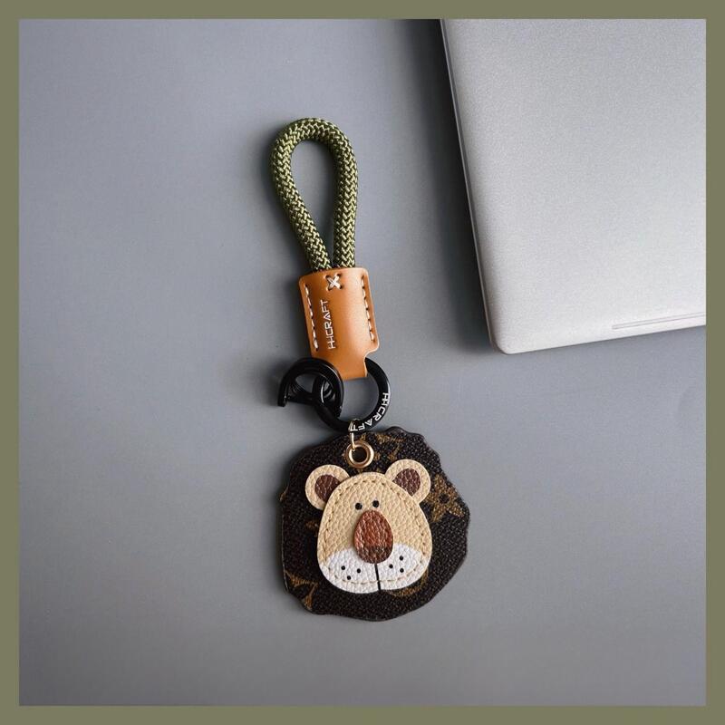 Original Design Lion Head Keychain Pendant Cute Cartoon Car Bag Accessories Couple Gift
