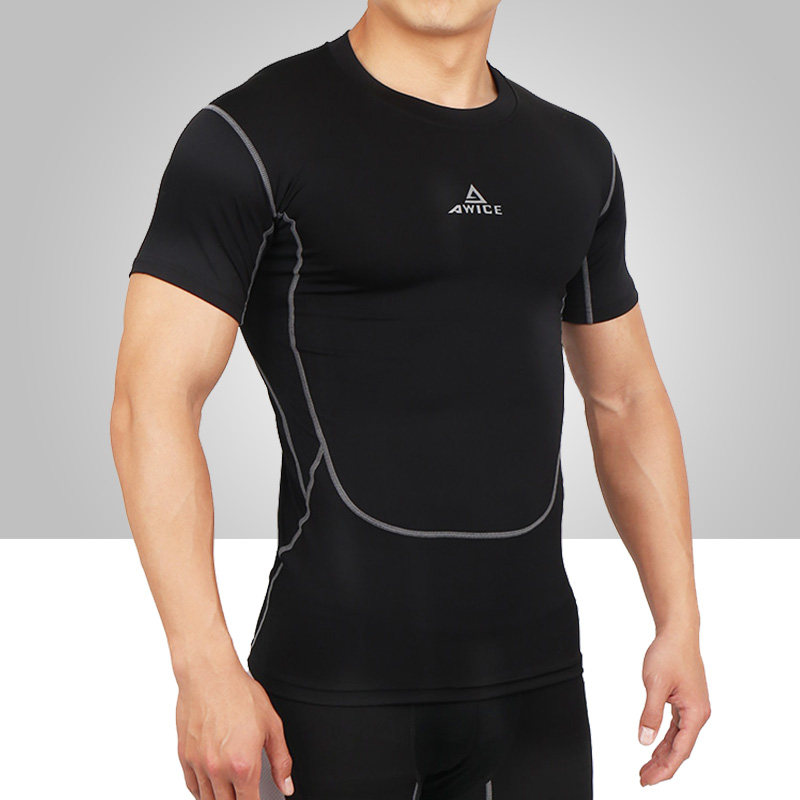 Summer sports tights quick-drying clothes breathable running short sleeves fitness basketball training T-shirt running men's shirts men