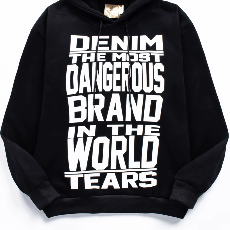 Европейский и американский высокий уличный Tide бренд Denim Tears ко-брендированные буквы Kanye Kanye та же толстовка свитер мужчина
