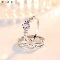 BOLADI Sterling Silver Couple Ring A pair of men and women with fashion ring simple design birthday gift for girlfriend