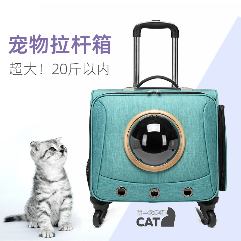 Pet mèo xe đẩy trường hợp quá khổ 15 pounds chó đi du lịch hai con mèo ra hành lý bốn bánh di động - Cat / Dog hàng ngày Neccessities