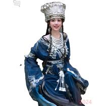 Miaojiang clothing womens high-end dress stage show Hani princess minority clothing heavy industry embroidery suit