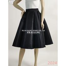 Hepburn-style high-waisted tutu skirt for women mid-length A-line pleated skirt that covers the crotch and makes you look slimmer umbrella skirt with a niche design