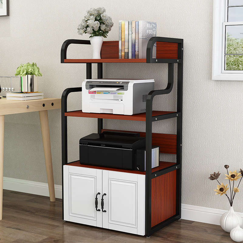 Simple printer shelf office shelf floor copy machine storage rack multi-layer European style cabinet with door