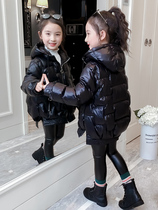 Hong Kong girls winter cotton-padded jacket 2021 new foreign style Korean girls long padded down cotton-padded jacket coat