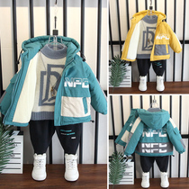 Hong Kong Children's Wear Boys' Coat Winter 2021 New Korean Style Children's Winter Cashmere Thickened Coat Jacket