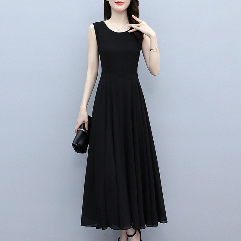 Vest Dress for Women, Summer Sleeveless Chiffon Slip Dress, Plus Size, Loose Fit, Slimming, Elegant Inner Wear Camisole Dress