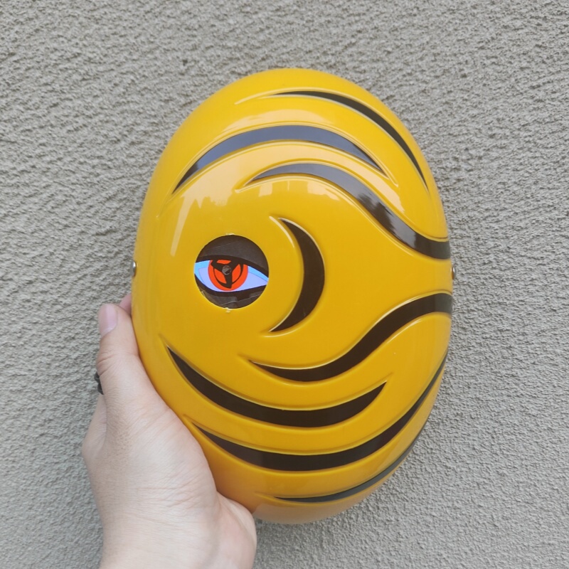 Uchiha Obito Tiger Skin Mask with Glowing Eyes Naruto Mysterious Mask Male Tiger Pattern Cosplay Mask