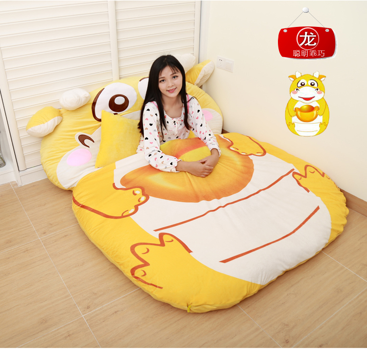 Creative Totoro Bed Lazy Sofa Bed Sheet Double 12 Zodiac Cartoon Tatami Nệm Phòng ngủ dễ thương Sofa nhỏ chăn ga gối đệm cưới