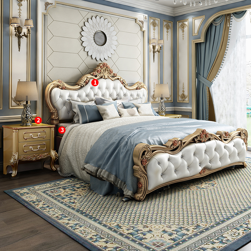 Eurobed Double Bed Master Bedroom 1 8m Solid Wood Wedding Bed Modern Minimalist Princess Bed Style Gold Furniture Combination Suit