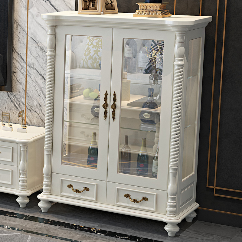 American Modern Simple Solid Wood Little Cabinet Decorated Kitchen Cabinet Cabinet Reserve Cabinet Living Room Cabinet