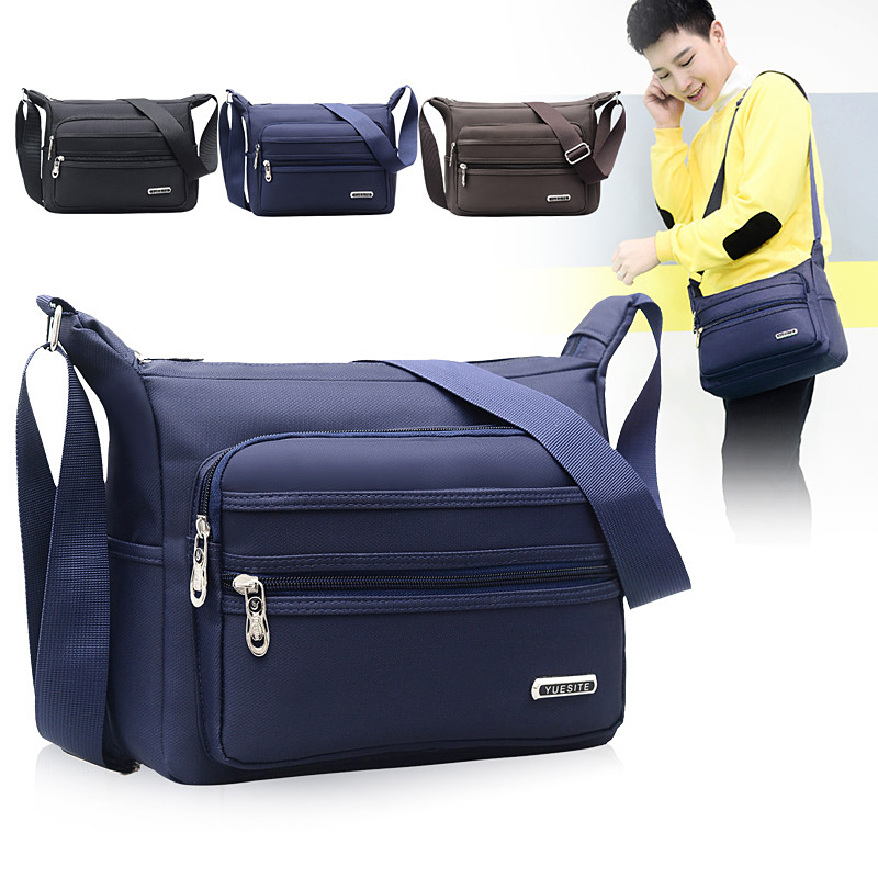 Middle-aged and elderly travel men's backpack bag shoulder messenger bag middle-aged dad men's bag travel large-capacity canvas bag