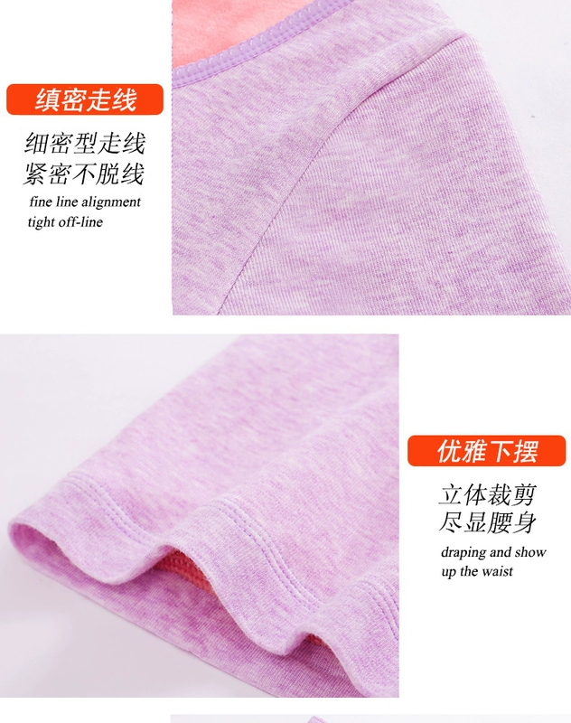 Đồ lót nữ sinh viên mùa thu đông mới cơ sở và áo khoác cashmere ấm áp cổ tròn Áo len cotton dày ấm áo giữ nhiệt lót lông