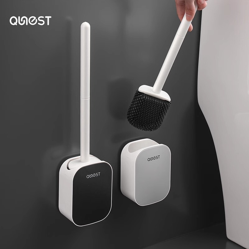 German Imported Toilet Brush with No Dead Ends, Household Punch-Free Silicone Brush for Bathroom, Wall-Mounted Long Handle Toilet Brush German Imported Toilet Brush with No Dead Ends, Household Punch-Free Silicone Brush for Bathroom, Wall-Mounted Long Handle Toilet Brush