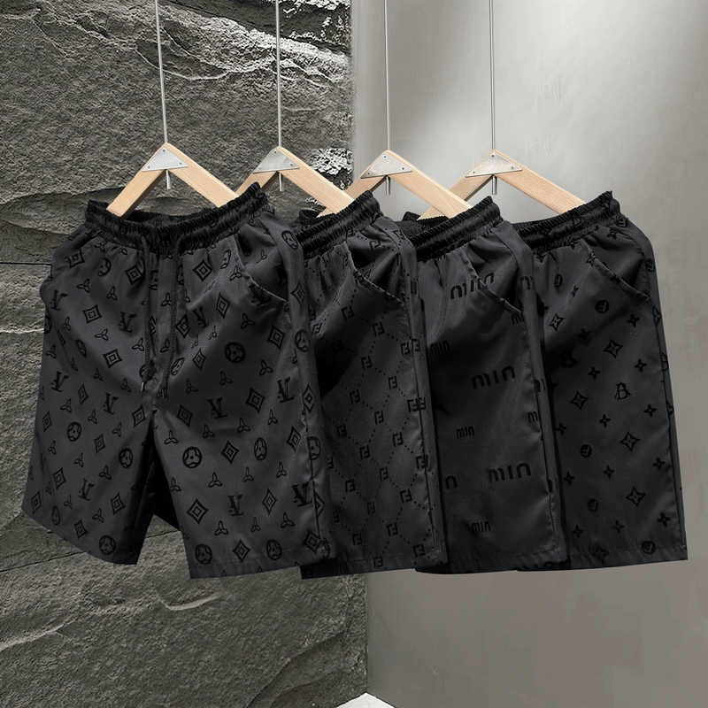 Trendy Brand Flocked Shorts for Men, Summer Thin Five-Point Shorts, Casual Quick-Drying Shorts for Outdoor Wear, Beach Shorts Trendy Brand Flocked Shorts for Men, Summer Thin Five-Point Shorts, Casual Quick-Drying Shorts for Outdoor Wear, Beach Shorts