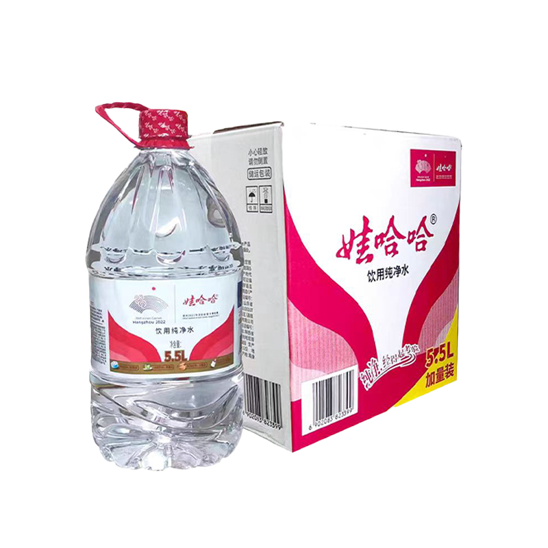 【5箱】娃哈哈飲料水5.5L*4樽フルボックス家庭用お茶と料理用水樽純水