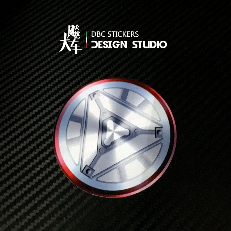 Steel Man Motor stickers Chest Light Squared Boat Reactor Avengers Alliance Car Stickers Waterproof Reflective Patch Flowers