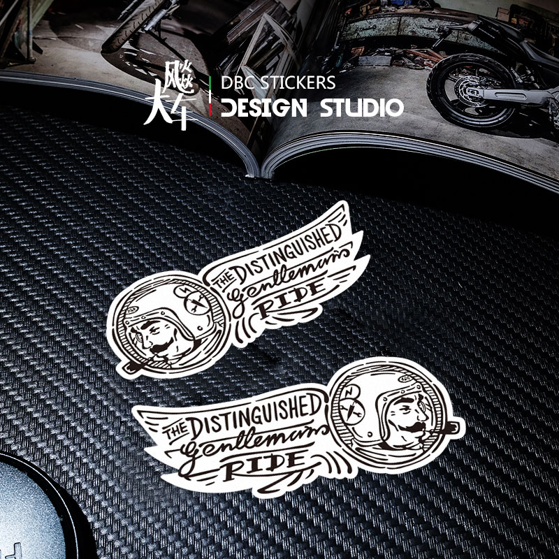 Café Retro Coffee Rider Motorcycle Retrofit Tank Sticker Individuality Creative Waterproof Reflective Appliquel 25-Taobao
