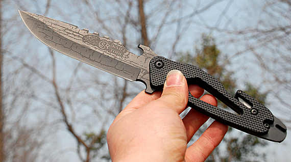 Dao ngoài trời chính hãng Dao gấp thép lò xo Damascus quân đội Thụy Sĩ dao đa năng trái cây dao dao làm bếp của Mỹ