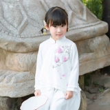 Ханьфу, осенний ретро детский комплект для девочек, китайский стиль, детская одежда