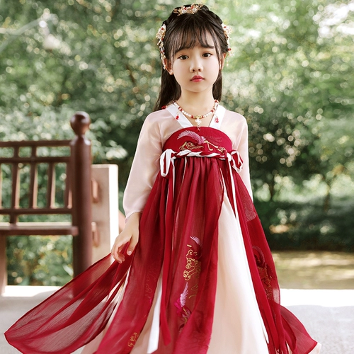 Детское ханьфу, платье для девочек, осеннее