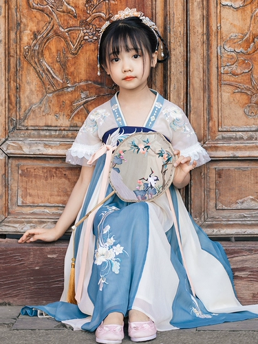 Оригинальное детское ханьфу, летняя одежда, юбка, платье, китайский стиль